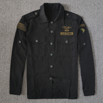 Spring and Autumn outdoor military fan clothing lapel tactical shirt mens military fan 101st Airborne Division pure cotton loose long-sleeved shirt