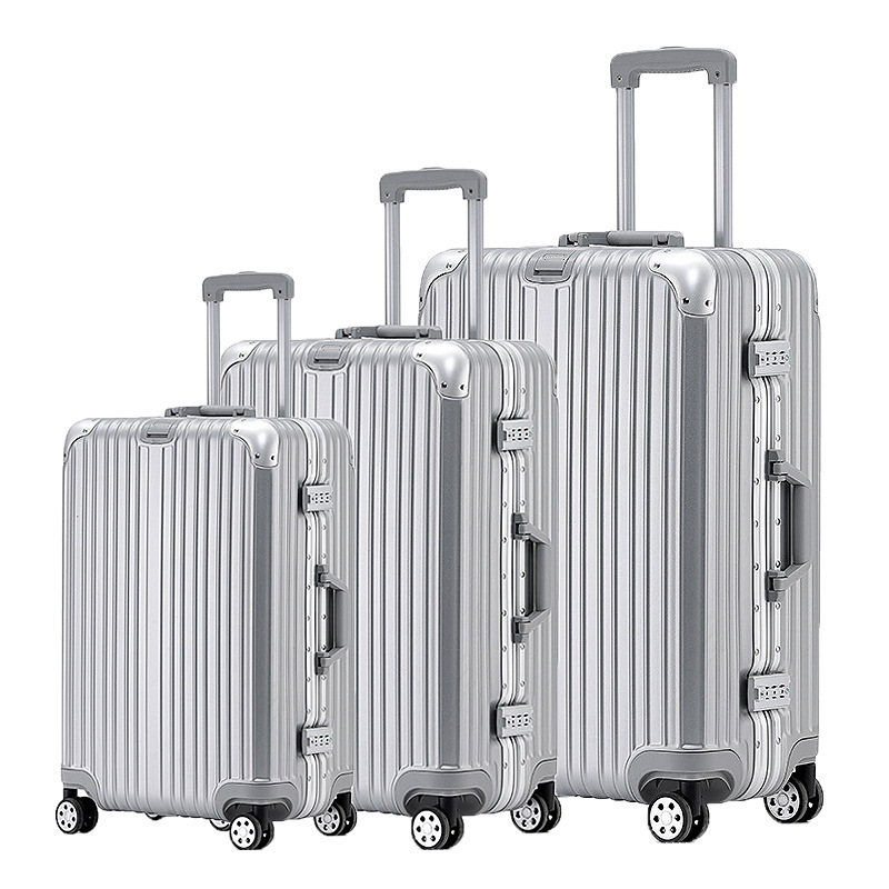 Hua Hua Gong Zi Luggage Aluminum Alloy Carry-On Suitcase Aluminum Frame Trolley Case 24/ 28inch Set Three-Piece Set Password Box