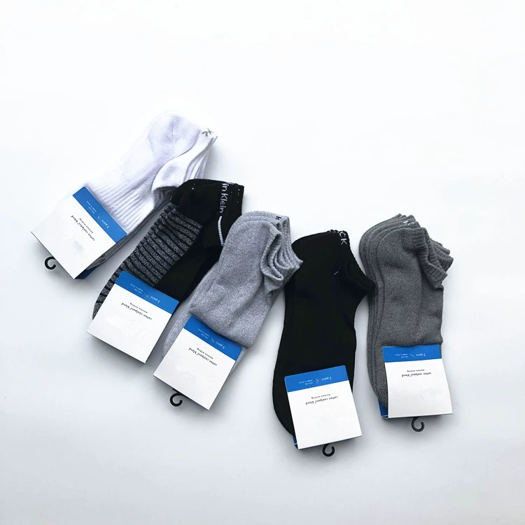 3 đôi vớ thể thao nam thấp cổ mùa hè ban đầu, tất thường bằng cotton pha, đáy khăn, thoải mái và thoáng khí - Vớ thể thao