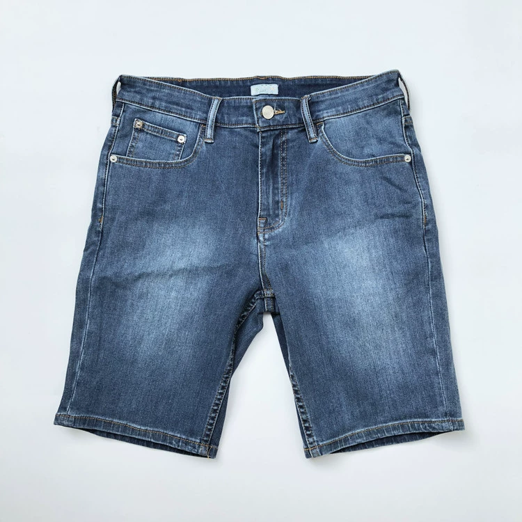 Thiếu niên nước ngoài hoài cổ đá rửa quần short denim mùa hè quần short denim giản dị quần mỏng năm điểm - Quần short