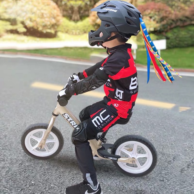 Custom Autumn Winter Balance Car Plus Suede Children Riding Suit Long Sleeve Suit Reflective Bike Children Racing Wheel Slip Suit
