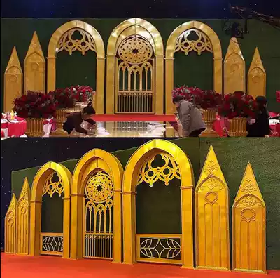 Wedding foam carving props Roman column arch castle foam sculpture European-style beauty Chen high-end wedding flower pavilion ornaments
