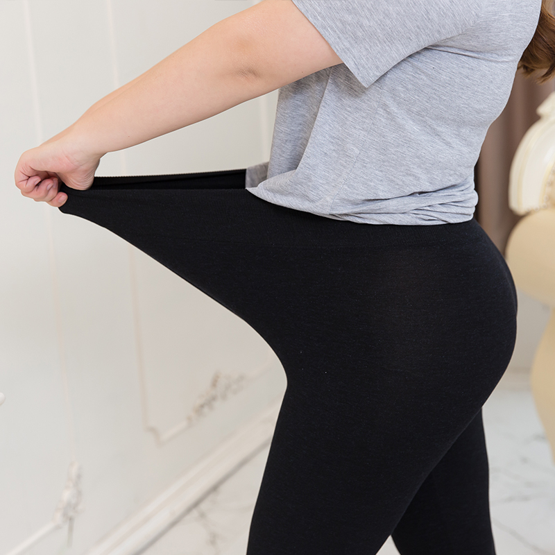 Mùa xuân và mùa thu chất béo MM cộng với quần legging nhung nữ mặc quần dài 200 phân cao màu đen co giãn cao cộng với phân bón XL quần áo mùa đông nữ hàn quốc