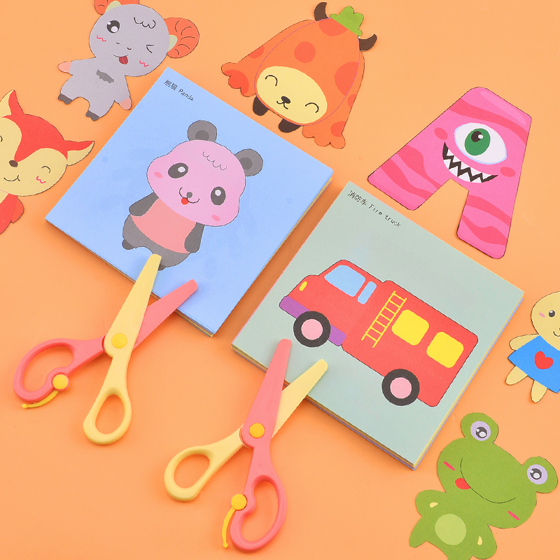 Children's paper-cut kindergarten 3-4-6 years old cartoon handmade color diy making three-dimensional origami book set educational toy