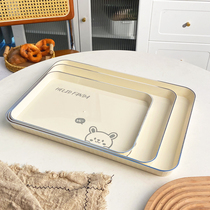 Tray rectangular exquisite afternoon tea dessert cake tray plastic living room coffee table fruit tray water cup tea tray 2018
