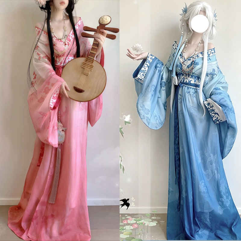 Yingyu Lan Yi [Xi Shi Yu Ji] Original Hanfu Women's Cosplay Warring States Robe Private Design with Trailing Skirt Restoration Super Fairy Outfit
