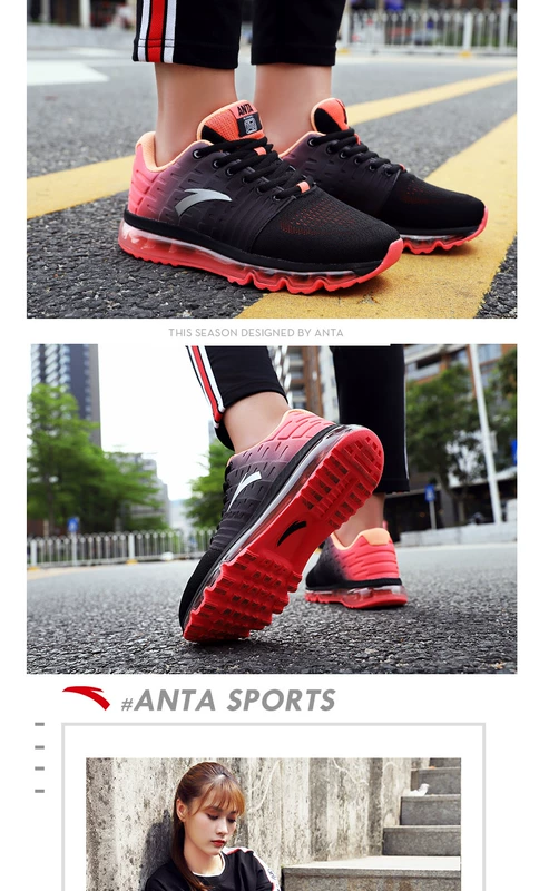 ANTA Anta full palm cushion shoe Giày nữ 2019 mùa xuân lưới giày thể thao Giày nữ nhẹ chạy giày thường