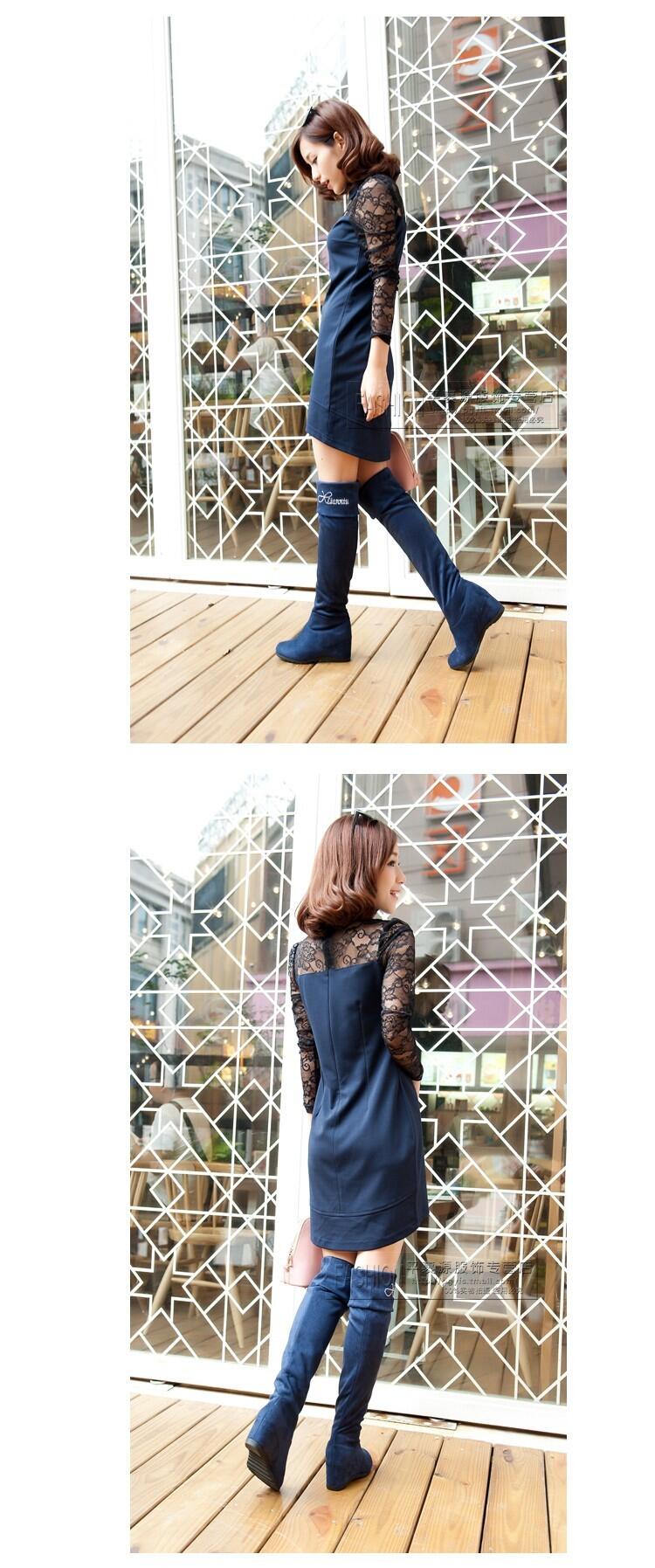 Giày cao đến đầu gối Giày cao cổ nữ mùa xuân và mùa thu bốt cao cổ