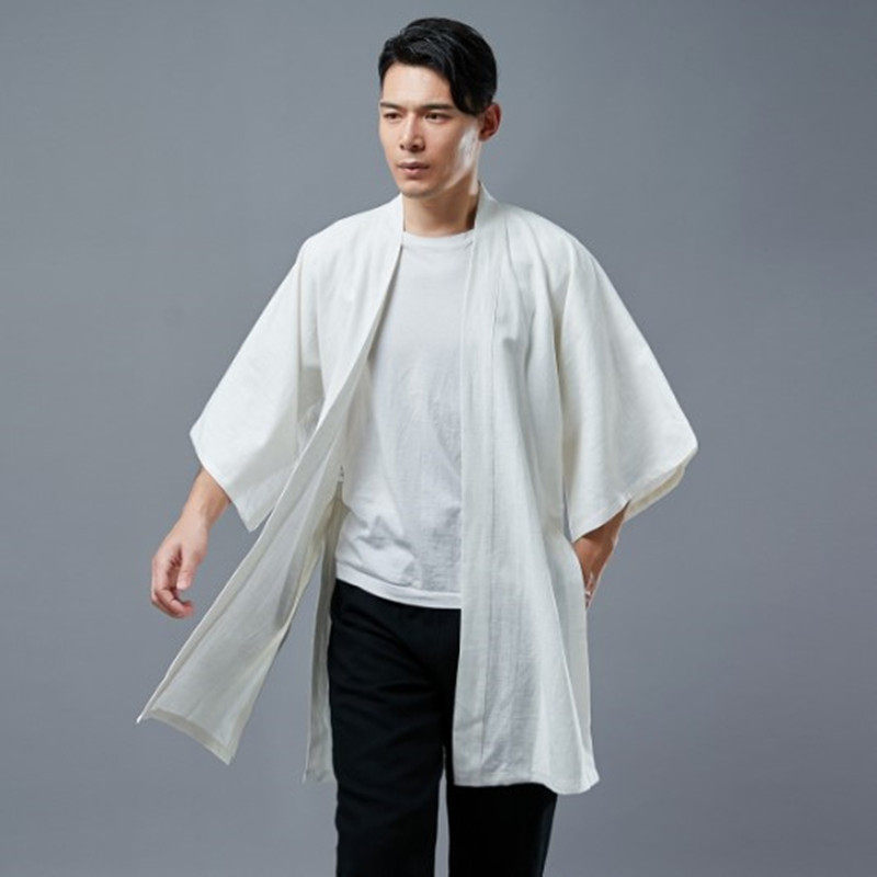 National Fengwhite Chinese-style Improved Han Clothing Sweater Pure Spacious Sleeve and Tea Zen Cotton Ross Meditation Clothing
