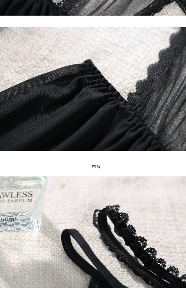 Đồ ngủ nữ gợi cảm mùa hè 妠 妩 ren bên lưới sâu V backless beauty back trắng đồ lót phục vụ tại nhà - Đêm đầm váy ngủ