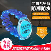 Customized sauna hand number plate bathroom electronic lock bracelet gym swimming pool digital number plate waterproof