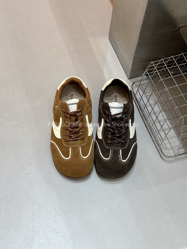 Fara Women's Genuine Leather Height-Increasing German Training Shoes 2026 New Autumn Melard Casual Versatile Sports Shoes