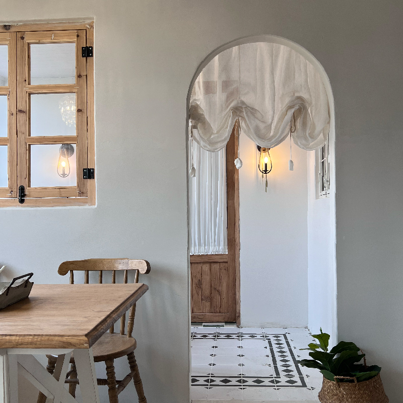 Japanese-Style Linen Pull-Up Curtain, Curved Arch-Shaped Door Curtain, Vintage Roman Blind, Velcro Half Curtain, Tie-Up Adjustable Curtain, Room Divider Japanese-Style Linen Pull-Up Curtain, Curved Arch-Shaped Door Curtain, Vintage Roman Blind, Velcro Half Curtain, Tie-Up Adjustable Curtain, Room Divider