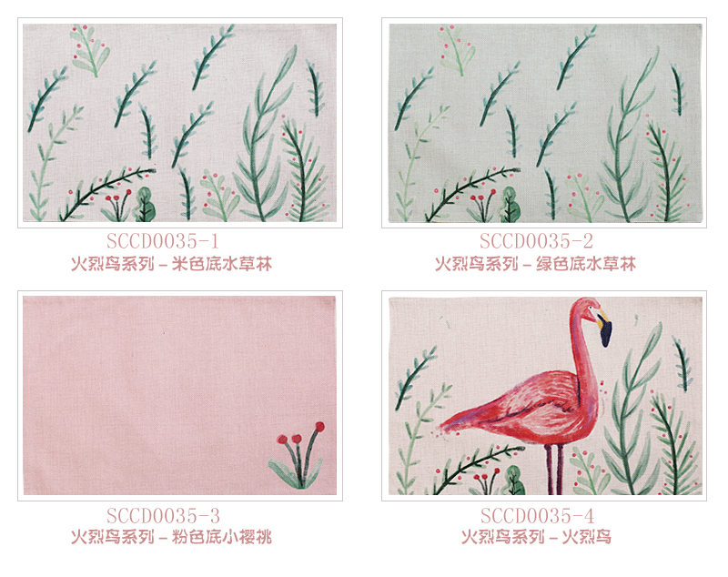 Bắc Âu và Mỹ phong cách flamingo placemats pad bảng khăn trải bàn cách nhiệt pad trang trí vải coaster bát mat bàn cà phê trang trí vải khăn trải bàn tết