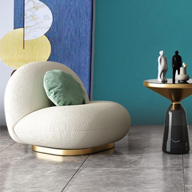 ns net red designer Sydney sofa lamb wool simple homestay single leisure lazy chair small apartment bedroom