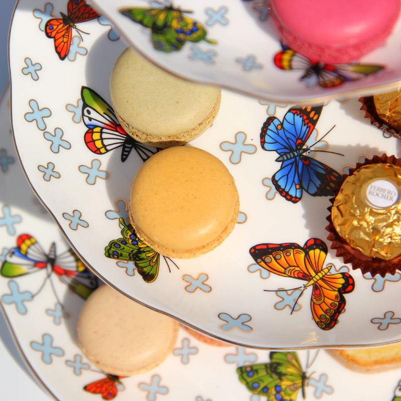 Snack ceramic cake plate European - style three dim sum dish creative ipads China afternoon tea fruit dried fruit plate