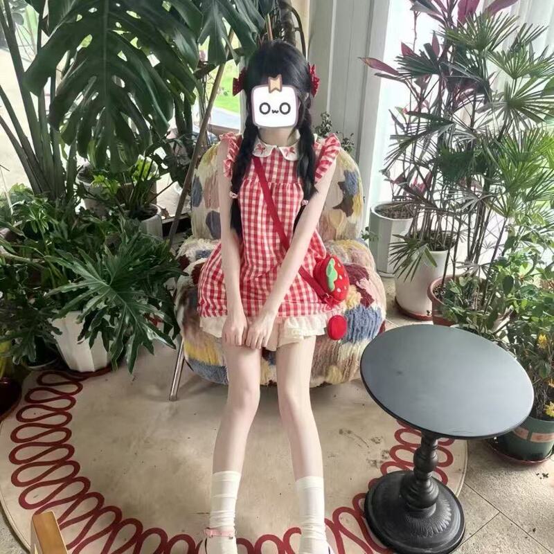2026 Summer New Plaid Trendy Dress for Girls, Sweet Summer Outfit, Simple Short Princess Dress for Babies