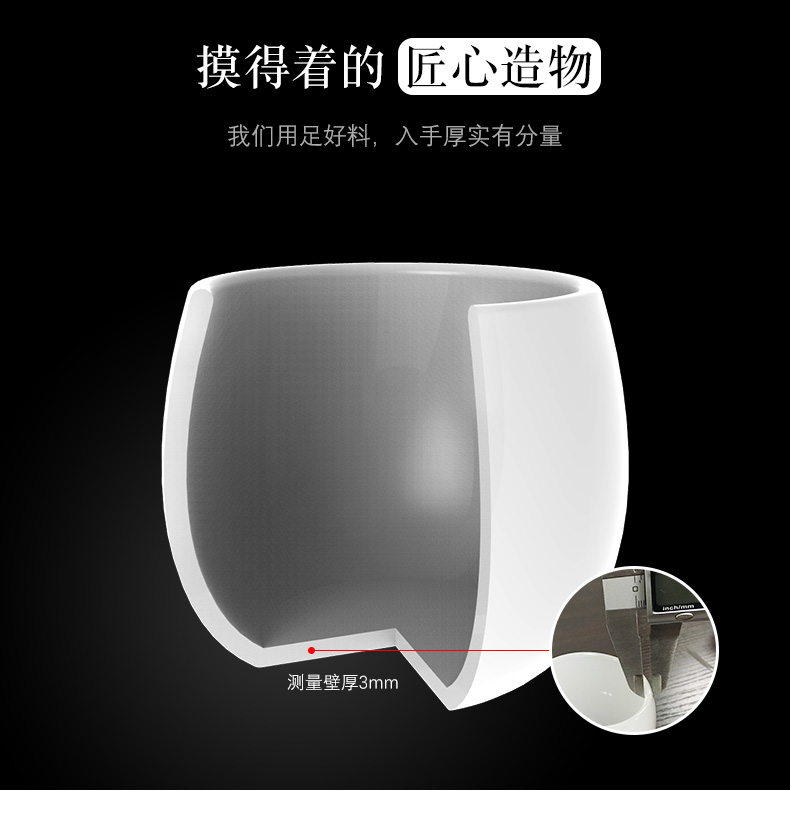 RongShan hall suet jade porcelain teacup master cup single CPU individual justice cup glass large sample tea cup tea sets