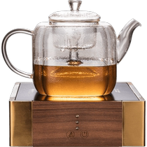 Rongshantang Electrical Glass Tea Maker Thickened Heat-Resistant Teapot Steaming Teapot Solid Wood Electric Ceramic Stove Electric Tea Stove Set