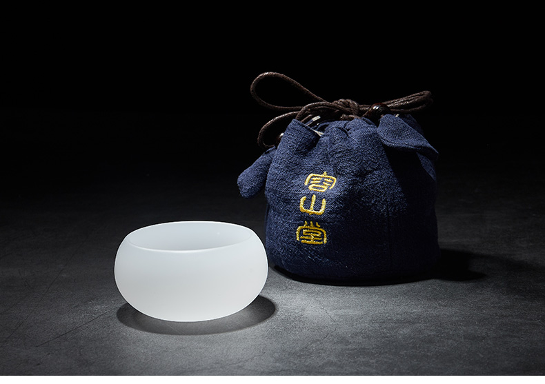 RongShan hall suet jade porcelain teacup master cup single CPU individual justice cup glass large sample tea cup tea sets
