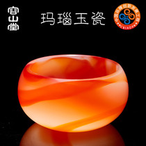 Rongshantang Agate jade porcelain teacup Master cup Tea cup thickened glass jade single cup Large tea pot Kung Fu tea set