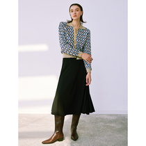 One Wei like A fish in water black fishtail skirt summer high waist skirt big knee A long skirt