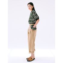 Yiwei evewang organic fabric Hemp blend sand wash belt casual pants overalls 21-year Autumn New
