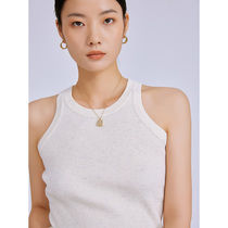One Wei te threaded simple tank vest wool cashmere blend pit knit sling practical solid color interior