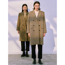 One Wei wool straight double breasted suit coat female British imported harris woolen moon tweed plaid