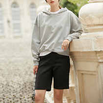 evewang small straight tube high waist black shorts womens summer thin five-point pants fashion wild casual cycling pants