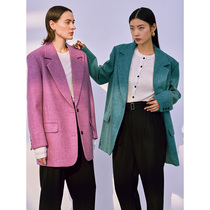 One Wei Classic Profile Daddy Suit Female British Imported moonharris Wool Wool Straight Suit