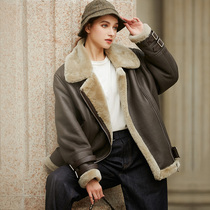 Yichu Mi Su original ecological sheep fur one-piece leather clothing womens winter warm leather fur short coat jacket