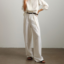 Yiwei evewang high waist wide leg pants Japan imported triacetic acid hanging not easy wrinkle wide leg pants have white