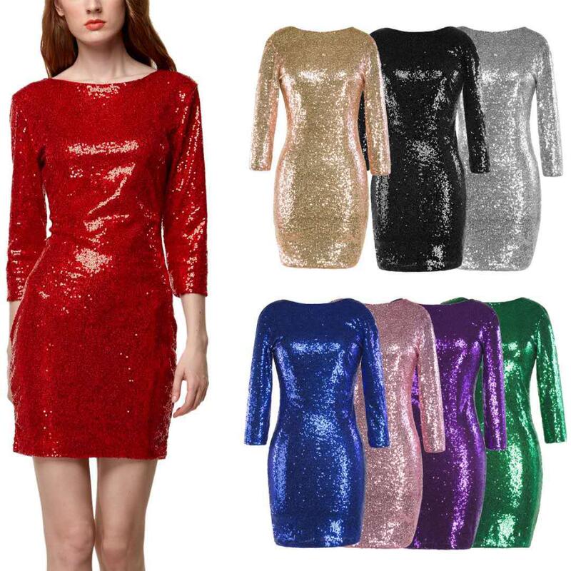 New Sexy Silver Sequin Dress, Mini Dress, Bridesmaid Dress, Performance Dress, Nightclub Women's Dress