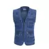Mùa xuân và mùa thu trung niên nam denim vest đa túi cộng với phân bón để tăng vest vai vest nam ngoài trời vest vest Cao bồi