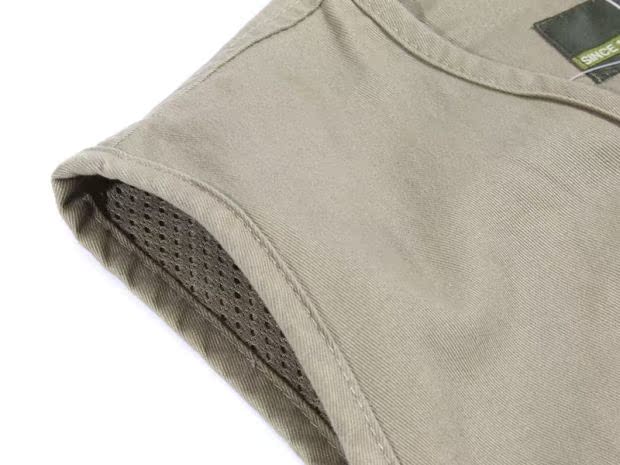 Mùa xuân và mùa hè vest trung niên cotton ngoài trời giải trí nhiều túi túi nhiếp ảnh vest cha kandan nam vest khoác nam