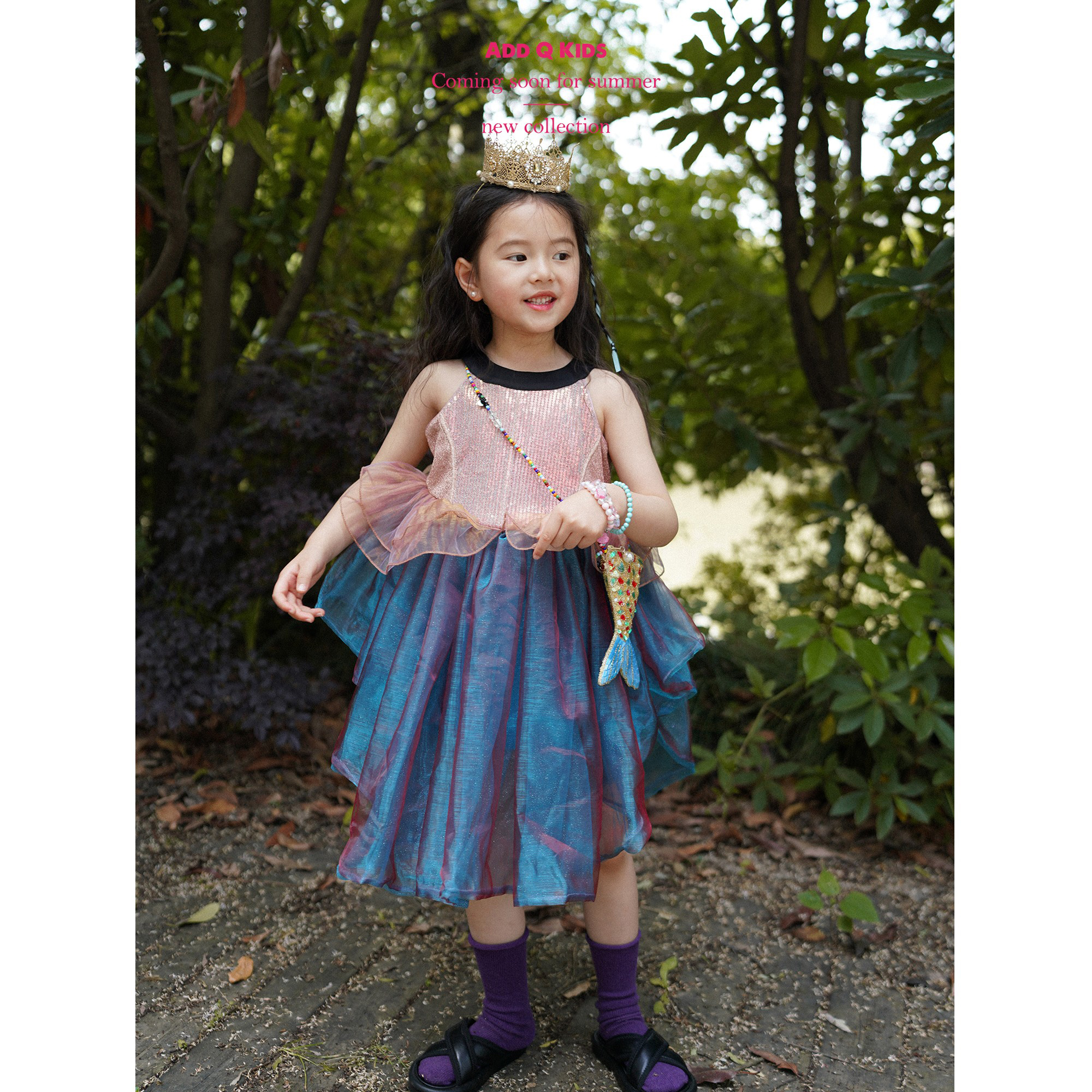 Add Q ) Original Legend of the Blue Sea Mermaid Princess Dress Children's Day Birthday Girl Dress Western Style
