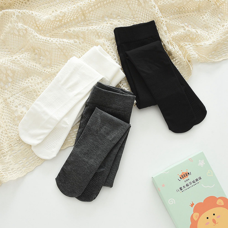 Spring Ladomi Girls' Leggings 3D Jacquard Crotch Student Solid Color Flat Ankle-Tightening Non-Slip Bottom Tights