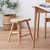 Скандинавский обеденный табурет из цельного дерева, низкий барный стул, барный стул, магазин чая с молоком, косметический туалетный столик, табурет для пеленания обуви, домашний табурет из цельного дерева