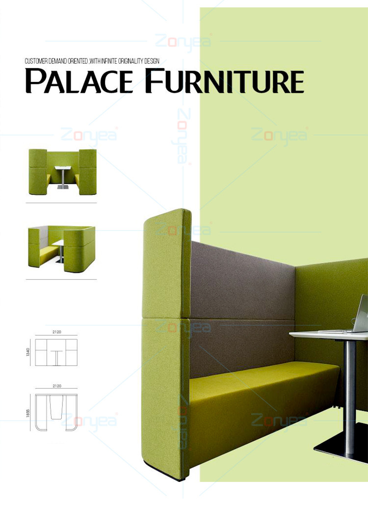 High-Back Sofa with Armrests, Coffee Table Set, Creative U-Shaped Simple Leisure Business Reception Private Meeting Area Sofa