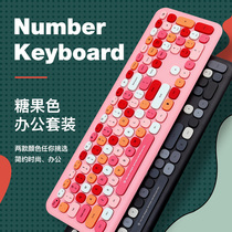 Radius 2 4G wireless keyboard mouse set silent office desktop laptop girl cute pink