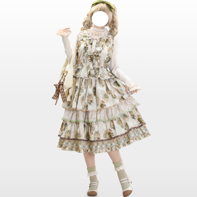Pre-Sale Preparation in Progress·Cat Sulu Afternoon Tea·Pure Cotton Thin Printed Patchwork Skirt·Frogic Pre-Sale Preparation in Progress·Cat Sulu Afternoon Tea·Pure Cotton Thin Printed Patchwork Skirt·Frogic