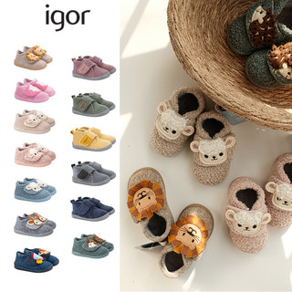 Igor25 autumn and winter baby boys and girls new casual cartoon felt indoor shoes cloth shoes
