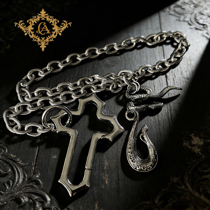 Viper Heavy Industries Cross Chain Pants Chain Subculture Metal Niche Waist Chain Accessory Y2K Punk Pants Decoration Viper Heavy Industries Cross Chain Pants Chain Subculture Metal Niche Waist Chain Accessory Y2K Punk Pants Decoration