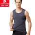 Áo vest nam Pierre Cardin Thanh niên Cotton liền mạch thể thao màu trắng Hurdle Slim Fit tay áo - Áo vest Áo vest