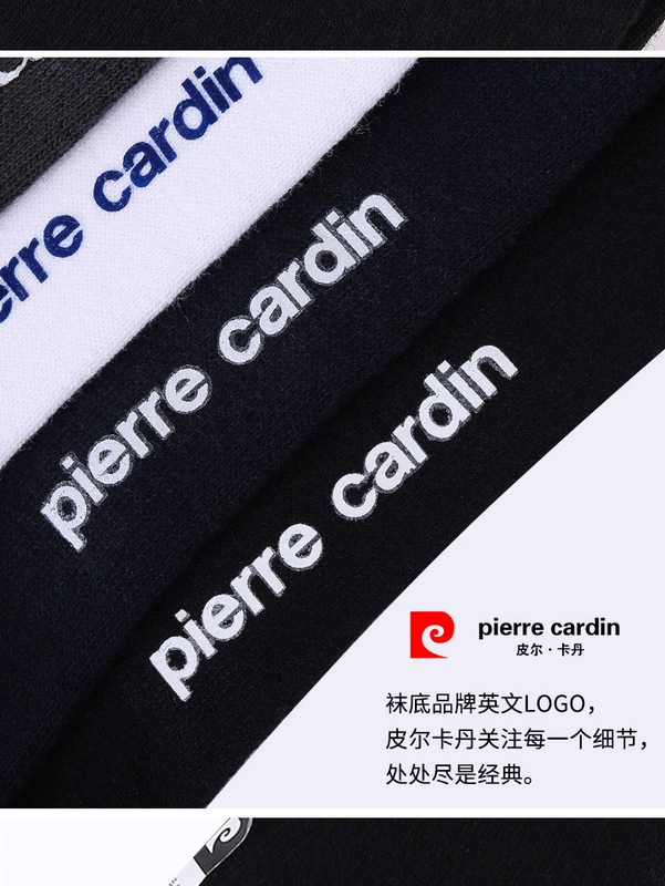 Vớ nam Pierre Cardin cotton thoáng khí bốn mùa kinh doanh cotton đen ống cotton nam