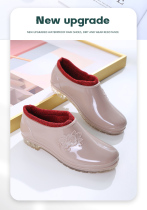 Four Seasons Lady Short Drum Rain Boots Low Help Rain Shoes Woman Kitchen Work Light Mouth Waterproof Shoes Anti Slip Car Wash Rubber Shoes Cover