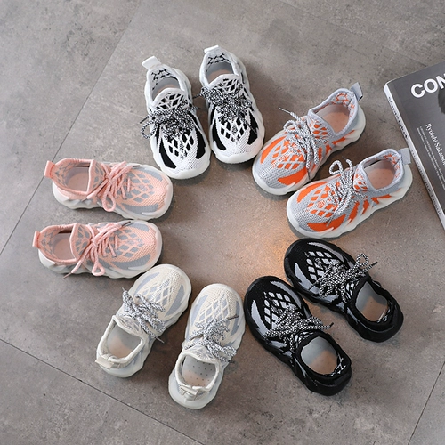 Детская спортивная обувь Flyknit, модная повседневная обувь в корейском стиле с изображением осьминога, женская и детская повседневная обувь, лето 2021, дышащая обувь для мальчиков