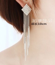 Simple fashion adhesive hook earrings female temperament long Joker sexy temperament face big round set Circle
