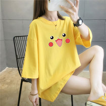 2020 pregnant women long top loose plus size Pikachu summer dress new maternity cotton short sleeve t-shirt